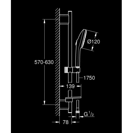 GROHE 134866DC00 - Tuš set VITALIO JOY+ 120 mm matirani krom