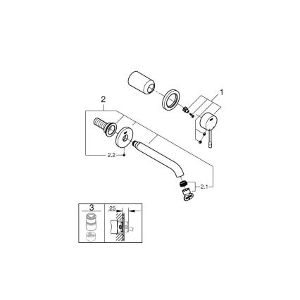 GROHE 19408DL1 - Dvootvorna umivaonička miješalica ESSENCE 183 mm brončana