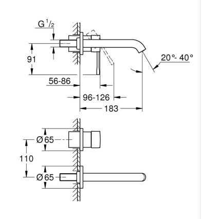 GROHE 19408DL1 - Dvootvorna umivaonička miješalica ESSENCE 183 mm brončana