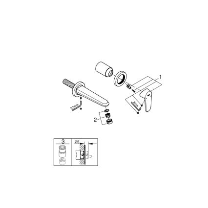 GROHE 19573002 - Dvootvorna miješalica za umivaonik EURODISC COSMOPOLITAN 11x17 cm krom