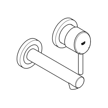 GROHE 19575001 - Dvootvorna miješalica za umivaonik CONCETTO 147 mm sjajni krom