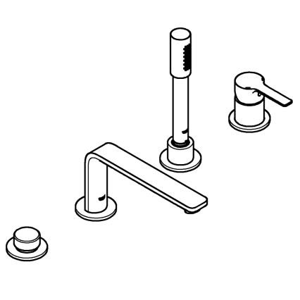 GROHE 19577001 - Četverootvorna miješalica za kadu LINEARE, polirani krom