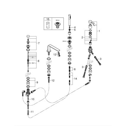 GROHE 19577001 - Četverootvorna miješalica za kadu LINEARE, polirani krom