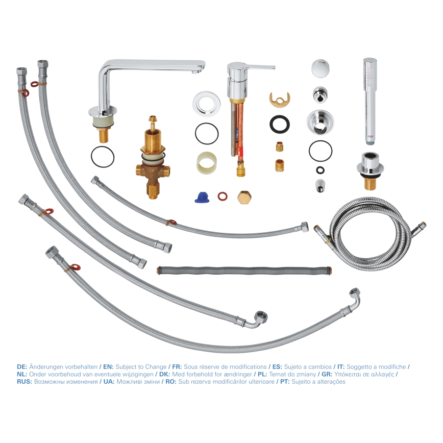 GROHE 19577001 - Četverootvorna miješalica za kadu LINEARE, polirani krom