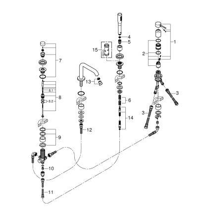 GROHE 19578001 - Kombinacija za kadu s četiri otvora ESSENCE 197 mm, sjajni krom