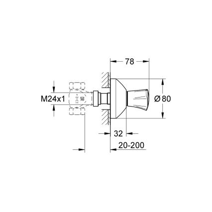 GROHE 19806001 - Gornji dio podžbuknog ventila COSTA L 20-200 mm sjajni krom