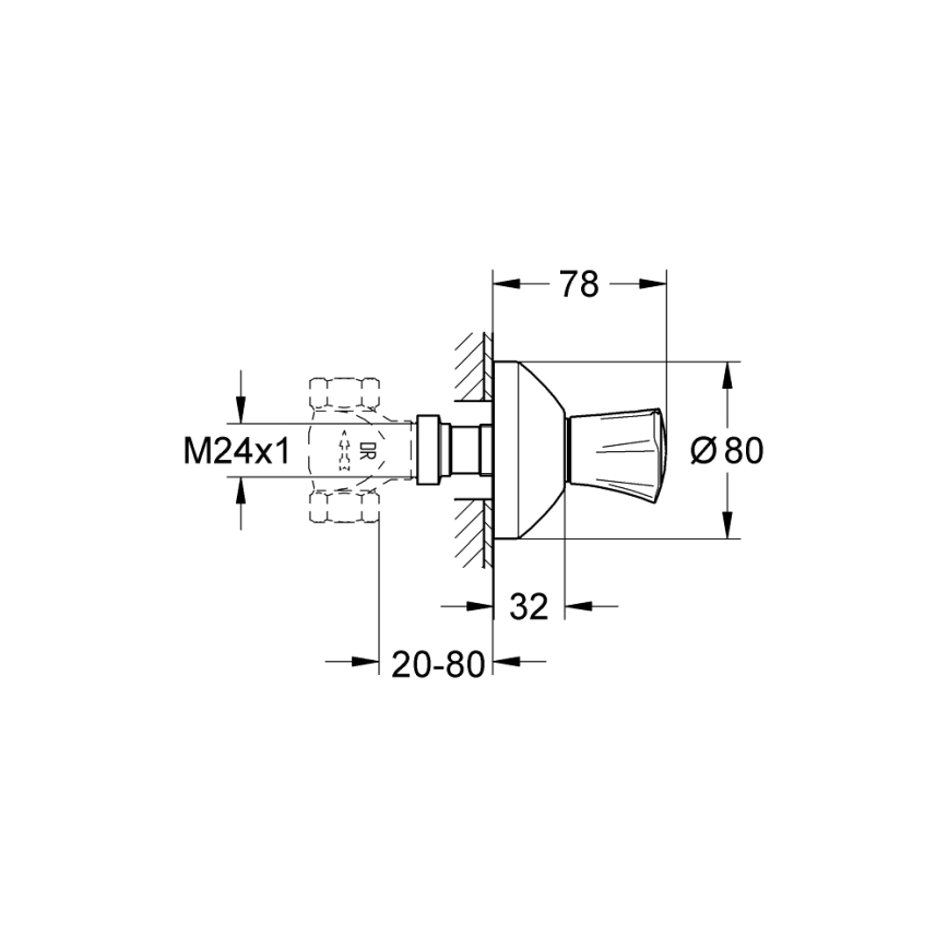 GROHE 19809001 - Gornji dio za podžbukni ventil COSTA L, sjajni krom
