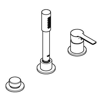 GROHE 19965001 - 3-otvorna miješalica za kadu LINEARE, sjajni krom