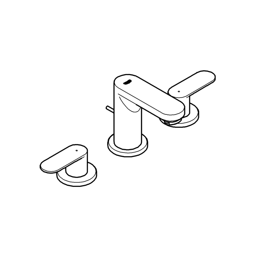 GROHE 20187000 - trodijelna umivaonička miješalica EUROSMART COSMOPOLITAN DN 15 krom