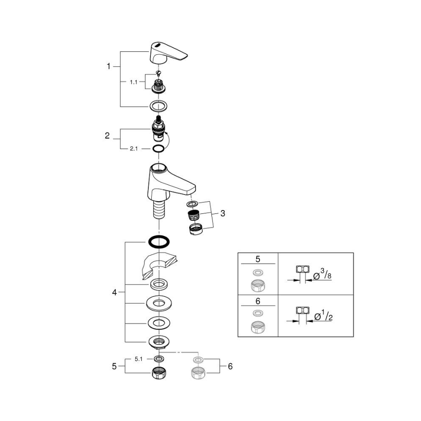GROHE 20577000 - Stojni ventil START FLOW DN 15 sjajni krom