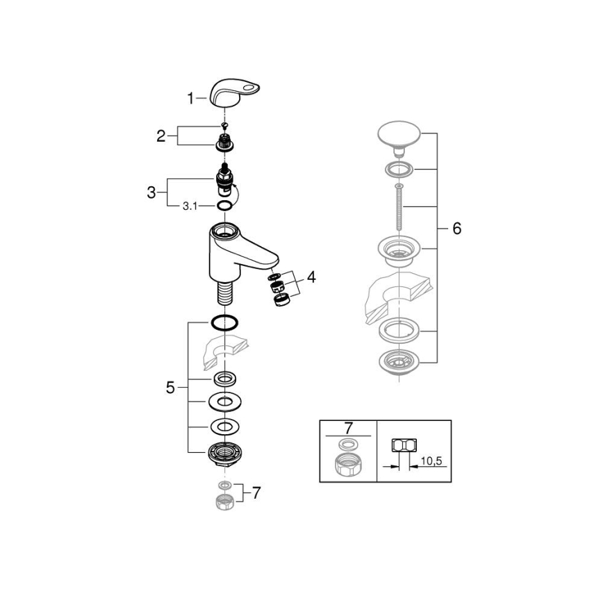 GROHE 20617001 - Stolna miješalica SWIFT, veličina XS, sjajni krom