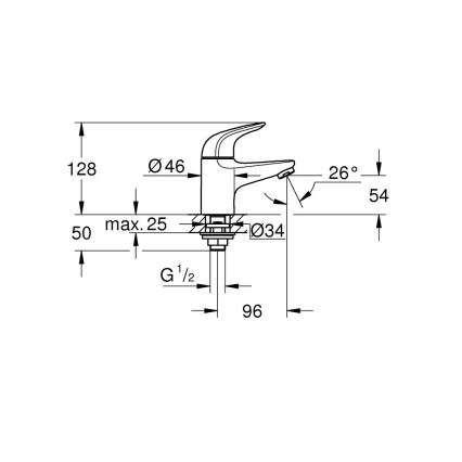 GROHE 20617001 - Stolna miješalica SWIFT, veličina XS, sjajni krom