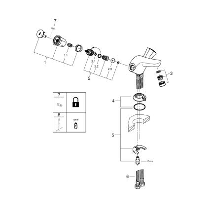 GROHE 21100001 - Slavina za umivaonik COSTA L DN 15 sjajni krom