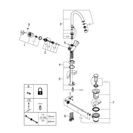 GROHE 21375001 - Slavina za umivaonik COSTA L, sjajni krom