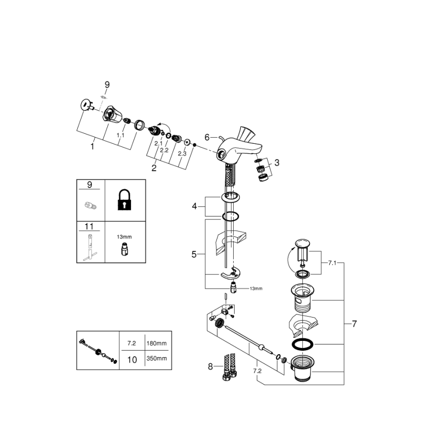 GROHE 21390001 - Slavina za umivaonik COSTA L DN 15 sjajni krom