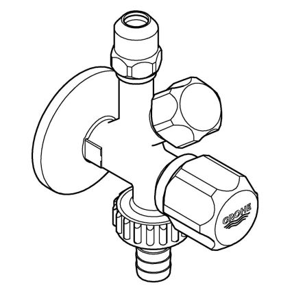 GROHE 22035000 - Kombinirani kutni ventil UNIVERSAL DN 15 polirani krom