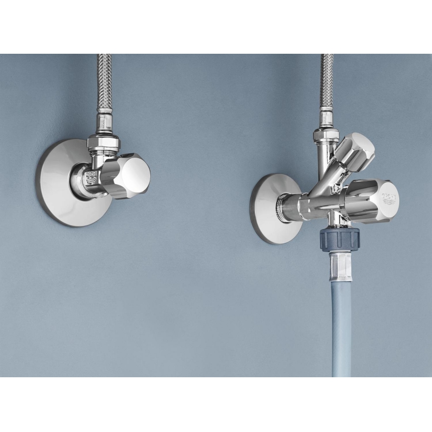 GROHE 22035000 - Kombinirani kutni ventil UNIVERSAL DN 15 polirani krom