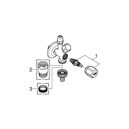 GROHE 22036000 - Kombinirani kutni ventil ORIGINAL WAS® DN 15 polirani krom