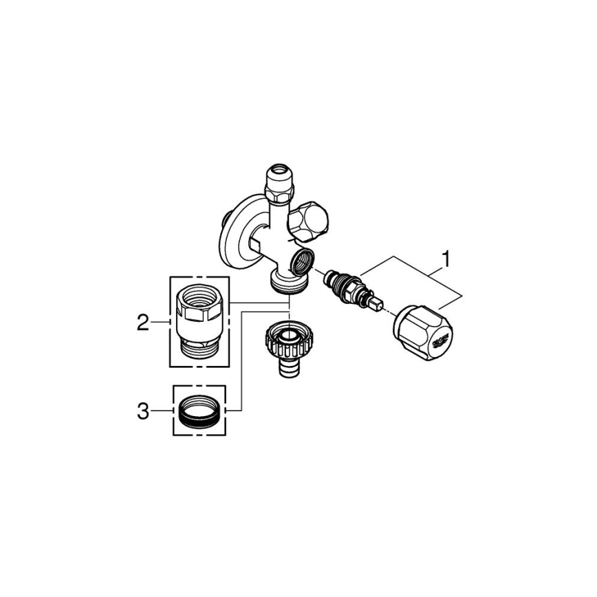 GROHE 22036000 - Kombinirani kutni ventil ORIGINAL WAS® DN 15 polirani krom