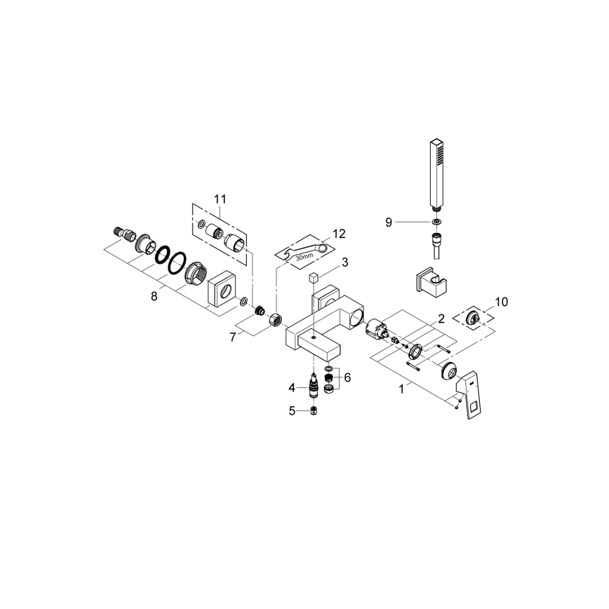 GROHE 23141000 - Set za kadu s miješalicom EUROCUBE DN 15 sjajni krom