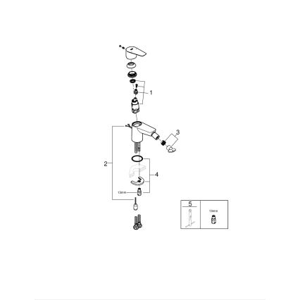 GROHE 23332001 - miješalica za bide BAUEDGE, veličina S, sjajni krom