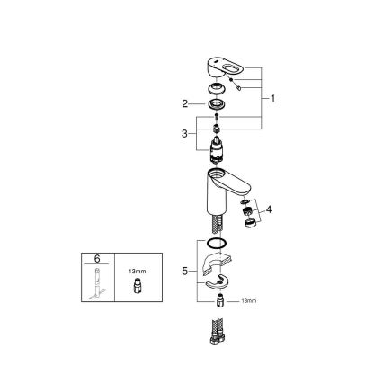 GROHE 23337000 - Miješalica za umivaonik BAULOOP DN 15, sjajni krom