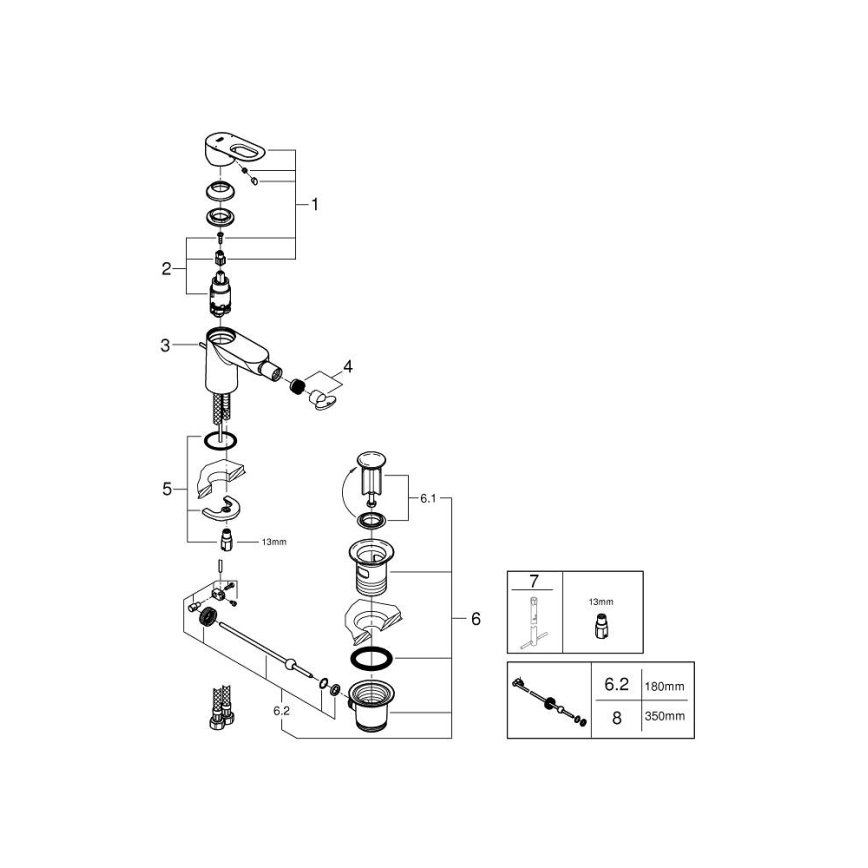 GROHE 23338000 - Slavina za bide BAULOOP, sjajni krom