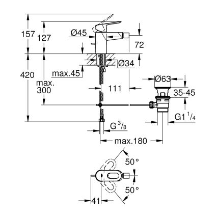 GROHE 23338000 - Slavina za bide BAULOOP, sjajni krom
