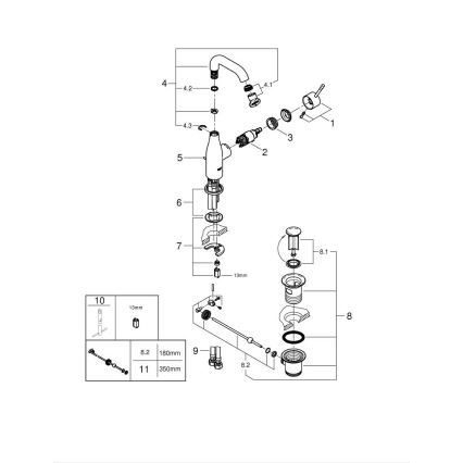 GROHE 23462001 - Umivaonička miješalica ESSENCE DN 15, veličina M, sjajni krom