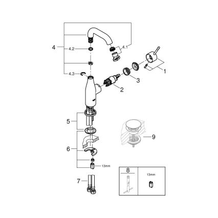 GROHE 23463001 - Slavina za umivaonik ESSENCE, veličina M, sjajni krom