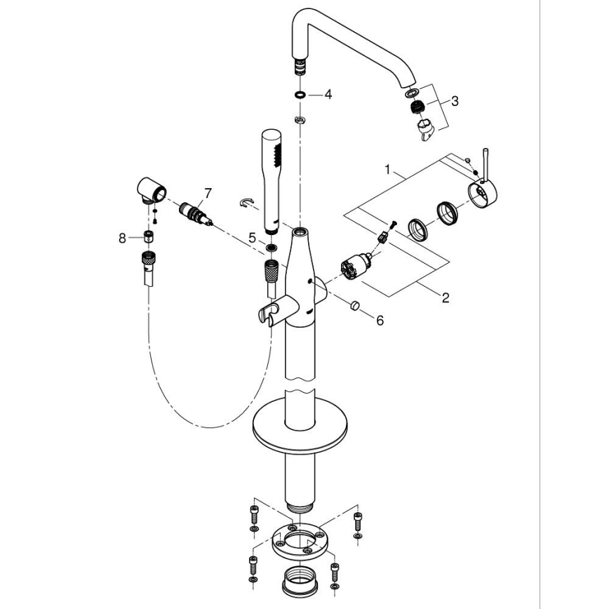 GROHE 23491AL1 - Miješalica za kadu ESSENCE 277 mm grafit