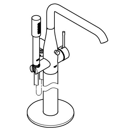 GROHE 23491DC1 - Baterija za kadu ESSENCE 277 mm, nehrđajući čelik