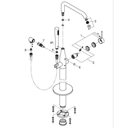 GROHE 23491DC1 - Miješalica za kadu ESSENCE 277 mm, nehrđajući čelik