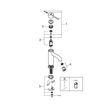 GROHE 23590AL1 - Slavina za umivaonik ESSENCE veličina S grafit