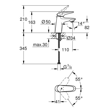 GROHE 23715003 - Slavina za umivaonik EUROSTYLE veličina S sjajni krom