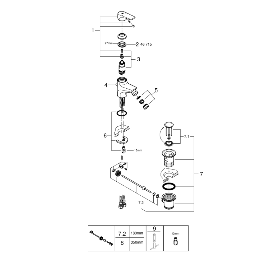 GROHE 23770000 - Miješalica za bide START FLOW, sjajni krom