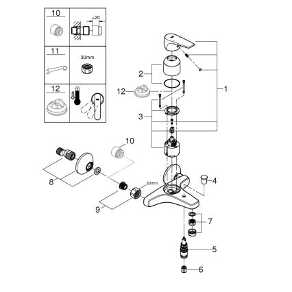 GROHE 23772000 - Baterija za kadu START FLOW 150 mm, sjajni krom