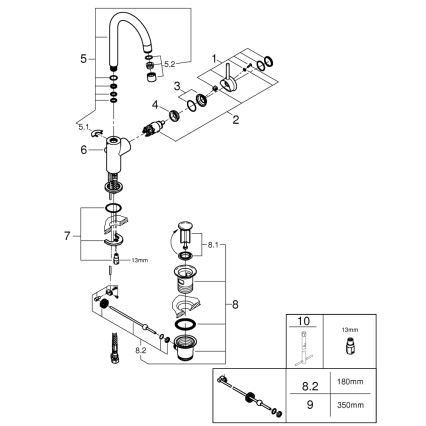 GROHE 23783000 - Slavina za umivaonik START CLASSIC 311 mm, sjajni krom