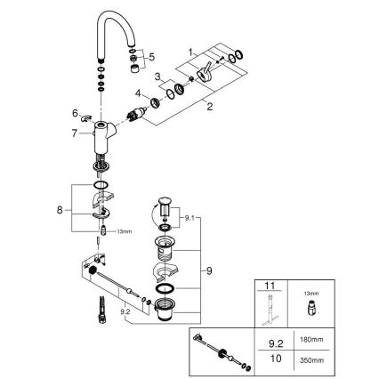 GROHE 23783000 - Slavina za umivaonik START CLASSIC 311 mm, sjajni krom