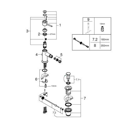 GROHE 23785000 - Baterija za bide START CLASSIC, sjajni krom