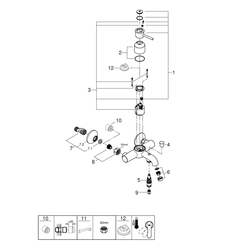 GROHE 23787000 - Baterija za kadu START CLASSIC DN 15 sjajni krom