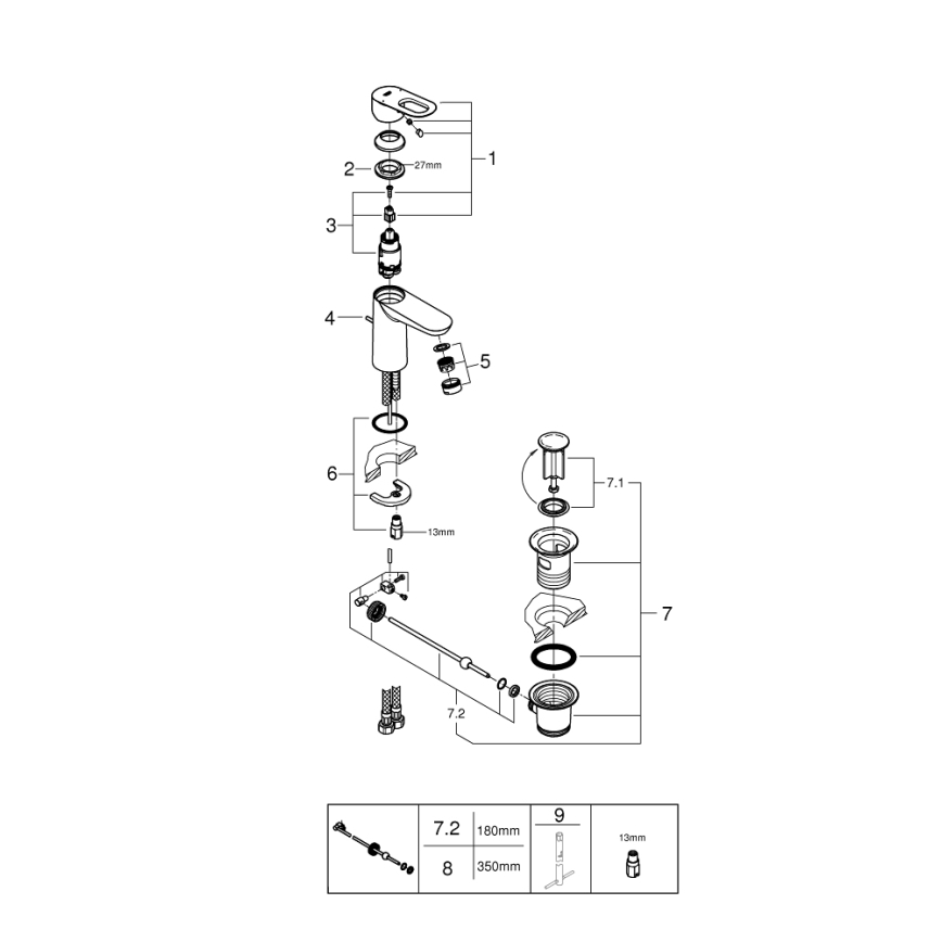 GROHE 23803000 - Slavina za umivaonik EUROSMART sjajni krom