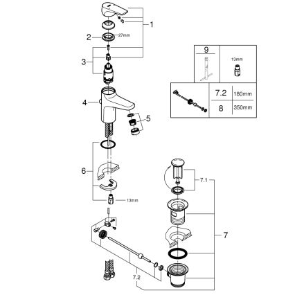 GROHE 23809000 - Slavina za umivaonik START FLOW DN 15 sjajni krom