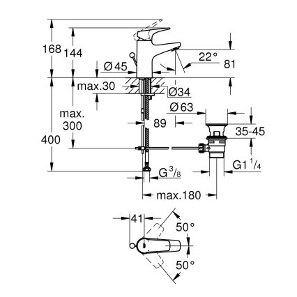 GROHE 23809000 - Slavina za umivaonik START FLOW DN 15 sjajni krom
