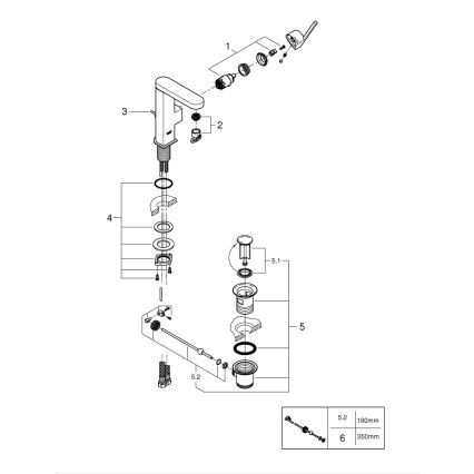 GROHE 23871003 - Baterija za umivaonik PLUS veličina M sjajni krom