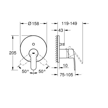 GROHE 24052002 - Baterija EUROSTYLE COSMOPOLITAN sjajni krom
