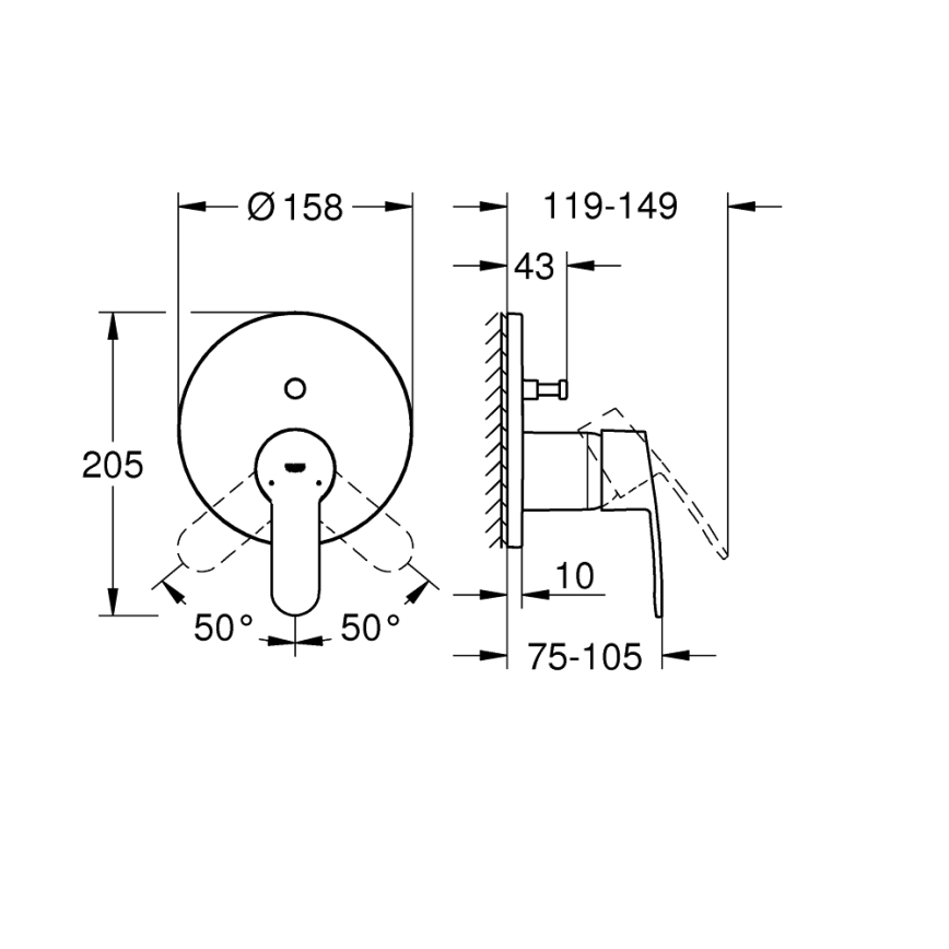 GROHE 24052002 - Baterija EUROSTYLE COSMOPOLITAN sjajni krom