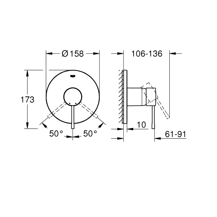 GROHE 24057GN1 - Miješalica za tuš ESSENCE, brušeno zlato