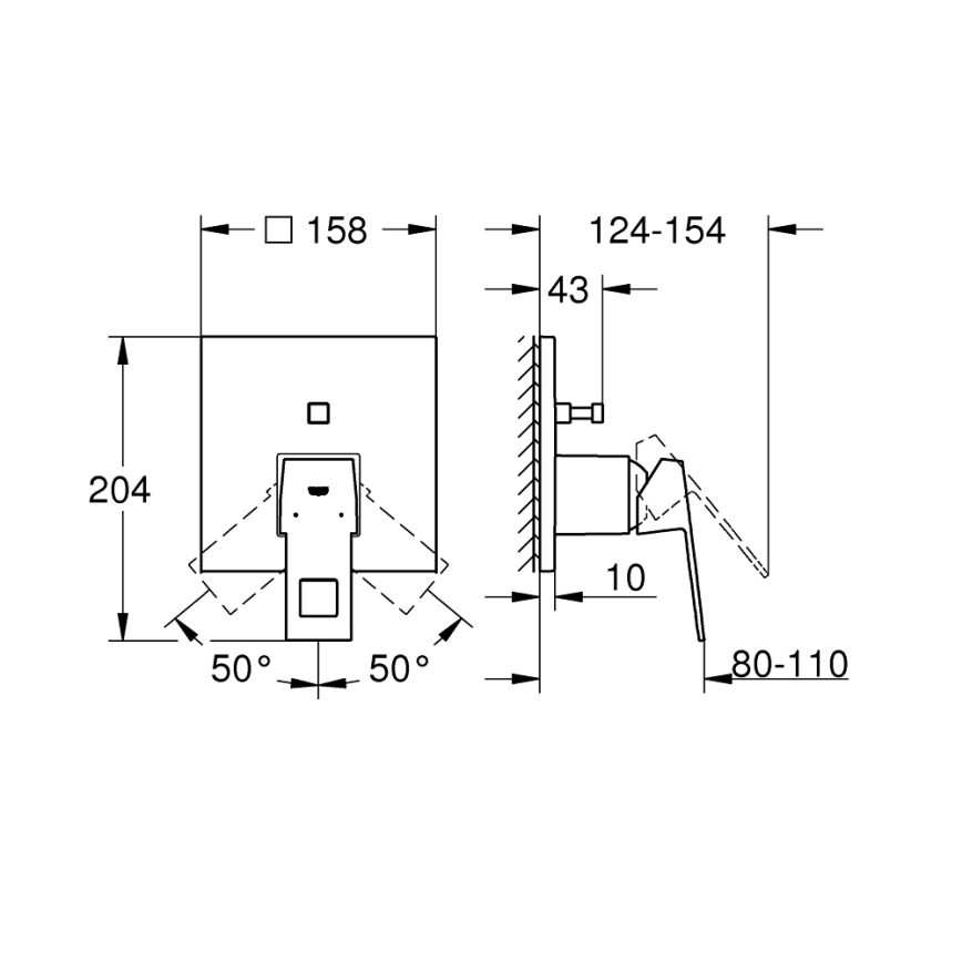 GROHE 24062000 - Miješalica EUROCUBE sjajni krom