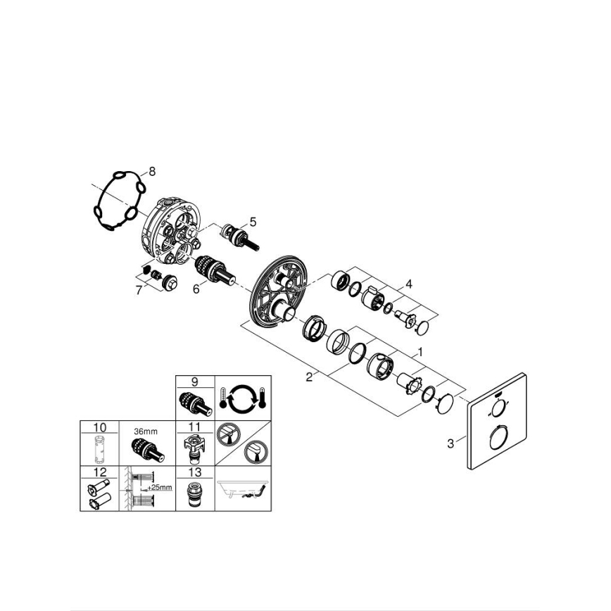 GROHE 24080000 - Termostatska miješalica za kadu GROHTHERM, sjajni krom